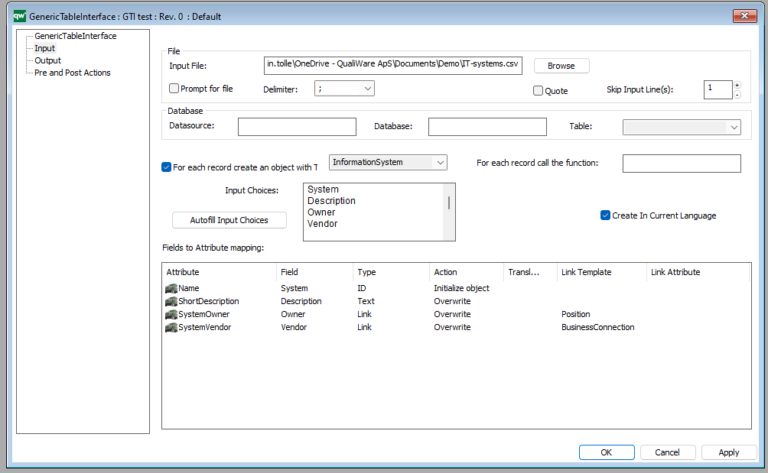 Generic Table Interface | QualiWare Center Of Excellence