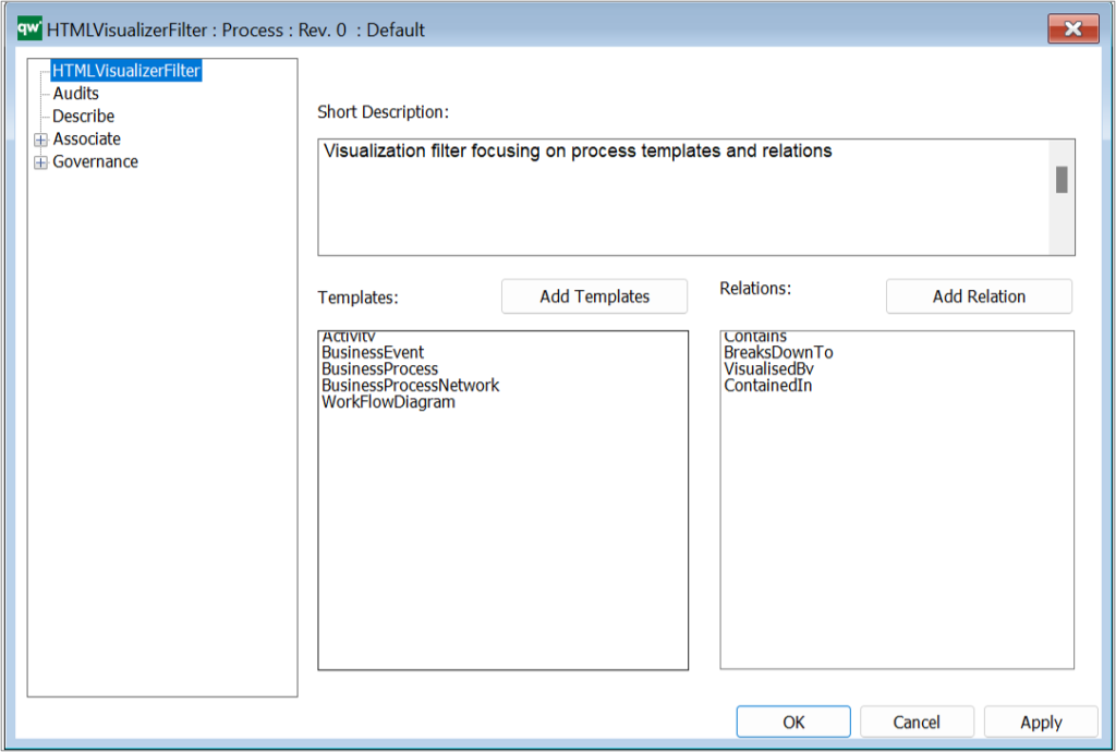 HTML Visualizer Filter | QualiWare Center of Excellence