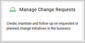 Manage all change requests in your organization. 
Create, maintain and follow up on requested or planned change requests in the business.
